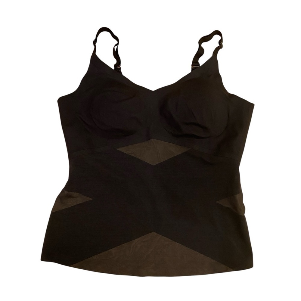 HONEYLOVE Black LiftWear Tank Top Padded Shapewear Tummy Slimming Size 1X
